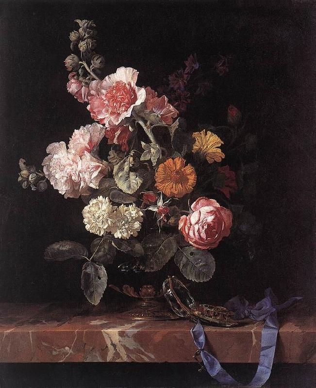 Willem van Vase of Flowers with Watch oil painting image